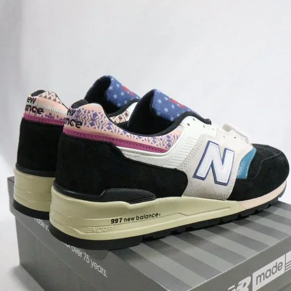 NEW BALANCE 997 Black Beige 'Patchwork' Sneakers Sz 10 Men New In Box - Picture 4 of 13